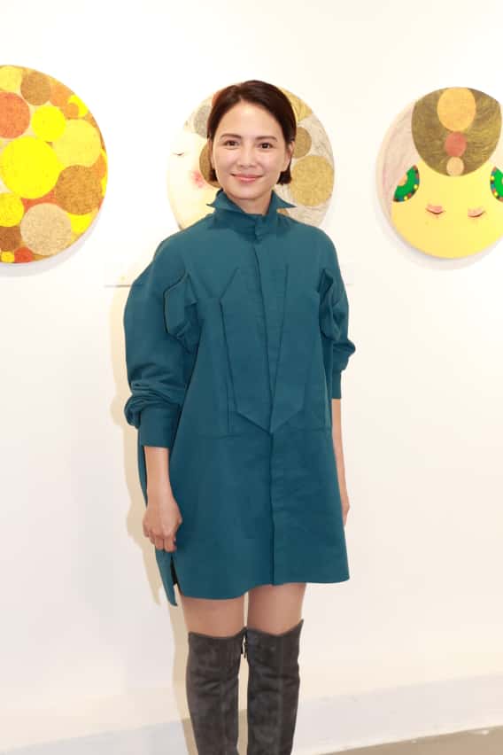 李心潔在香港舉行畫展。 李心潔在香港舉行畫展。