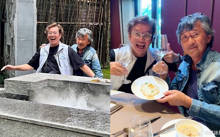 阿倫與Lam老友相聚儼如大細路笑得好開心。