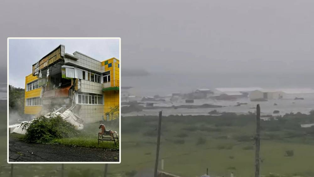 俄羅斯8.8級地震引發海嘯，幼兒園半塌、超市天花板掉落。