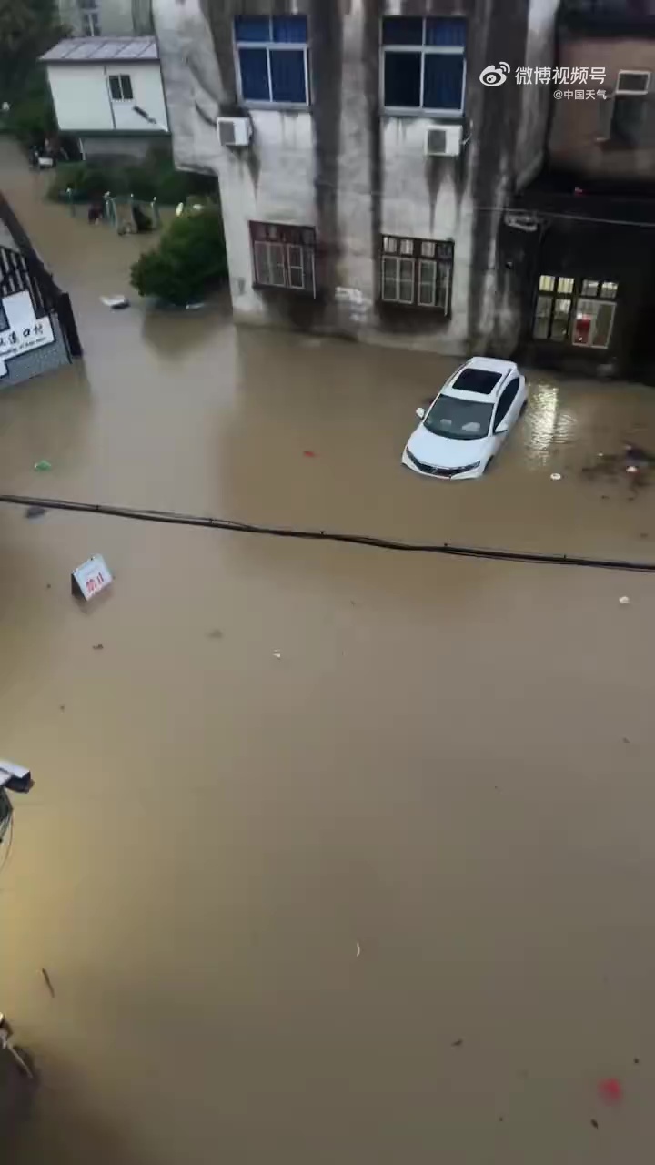 台风沙德尔登陆福建漳州，当地出现严重水浸。 抖音