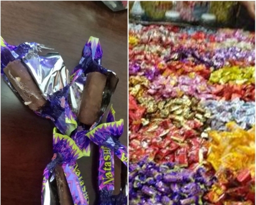 陝西準新娘買朱古力送禮見到活蟲蠕動。網上圖片