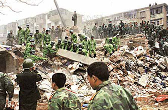 靳如超非法購入大量炸藥，在石家莊炸毀五座民宅，造成108人死亡。網絡圖片