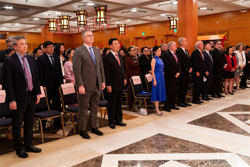 中国驻美国使馆举办疫后首次线下国庆招待会。