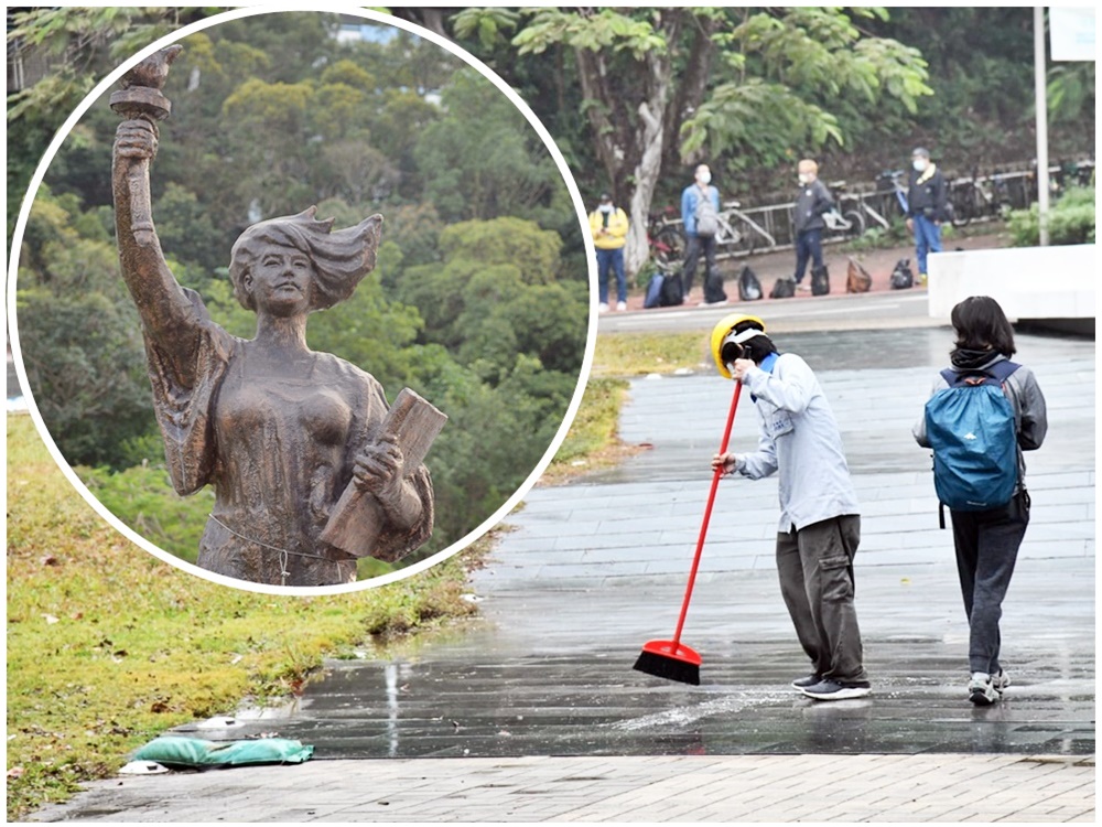 大學站廣場「像」去留空。