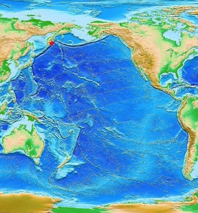 俄羅斯堪察加半島東岸發生強烈地震。圖：台灣氣象署地震測報中心