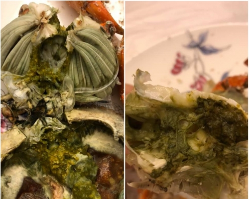 網民認為購買的蟹有問題。網民Winnie Yeung圖片