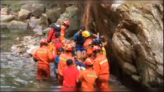 劉姓驢友在清遠野景點遇溺身亡。抖音＠楊柳清揚圖文