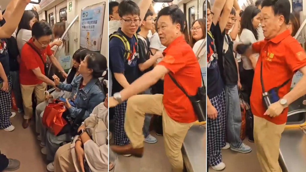 成都野蠻阿伯強行拉走少女搶位坐，惹來對方母親出手護女，雙方互有動作。抖音