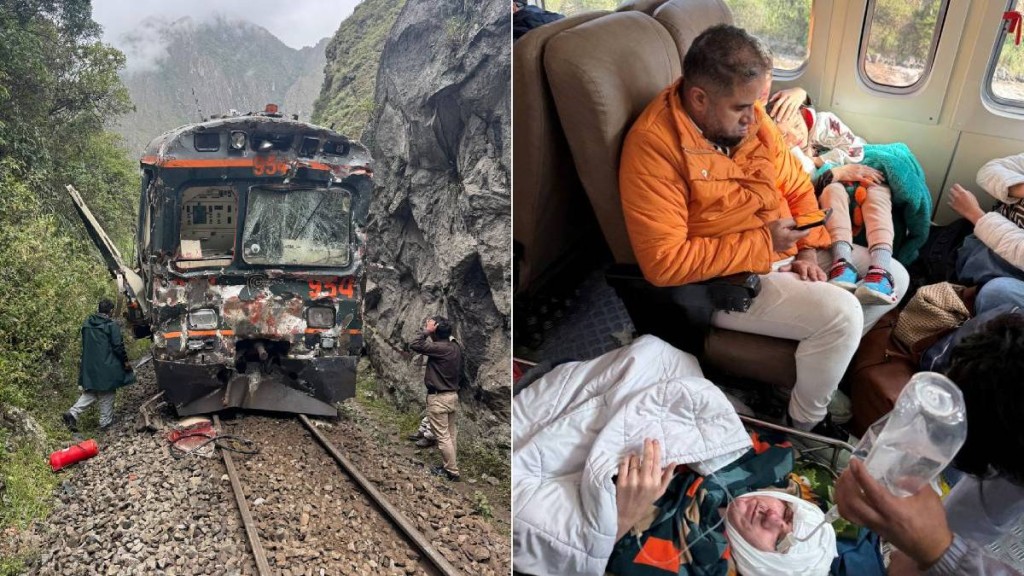 秘鲁有火车相撞司机身亡，逾十名乘客受伤包括4名中国游客。Ｘ