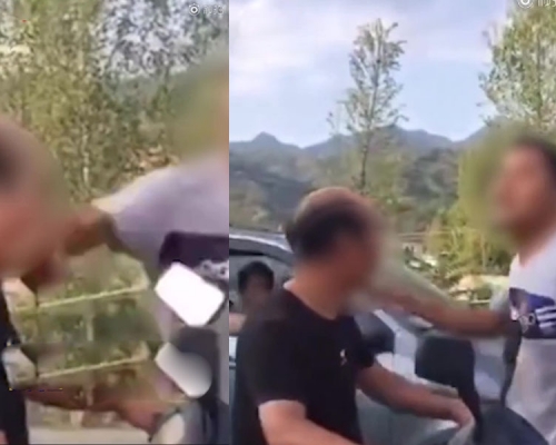 河南洛阳栾川一名33岁常姓男子，将初中老师张某拦在路上掌掴，自称当年因家穷无权无势被老师欺负。(网图)