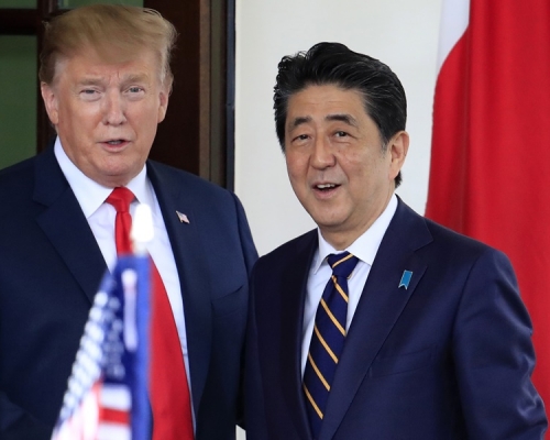 特朗普形容與安倍是好朋友。AP 
