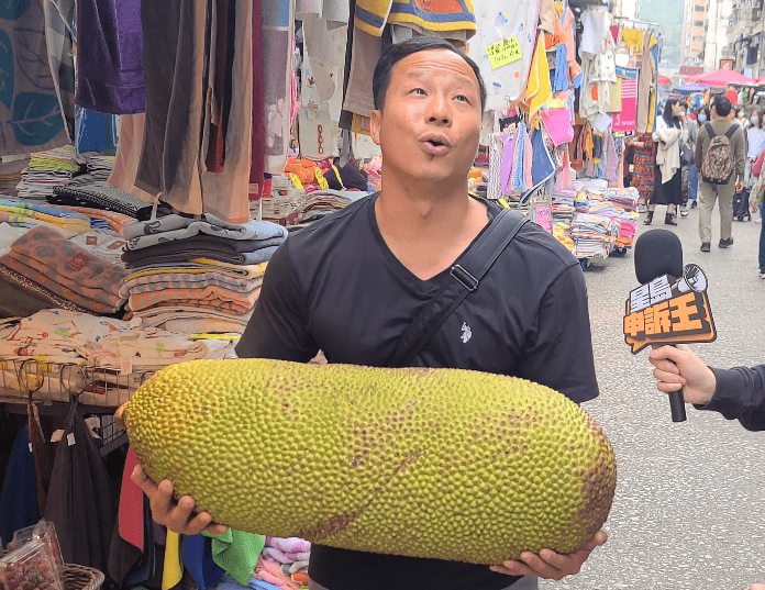 市民Kenny身型壯健，可以捧起一個大樹菠蘿，惟他直言要徒手捧走兩個是不可能。