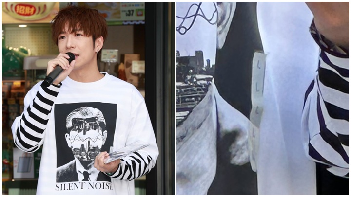 洪嘉豪着新T恤忘記撕尺碼貼紙  網民笑指：撕咗冇得退