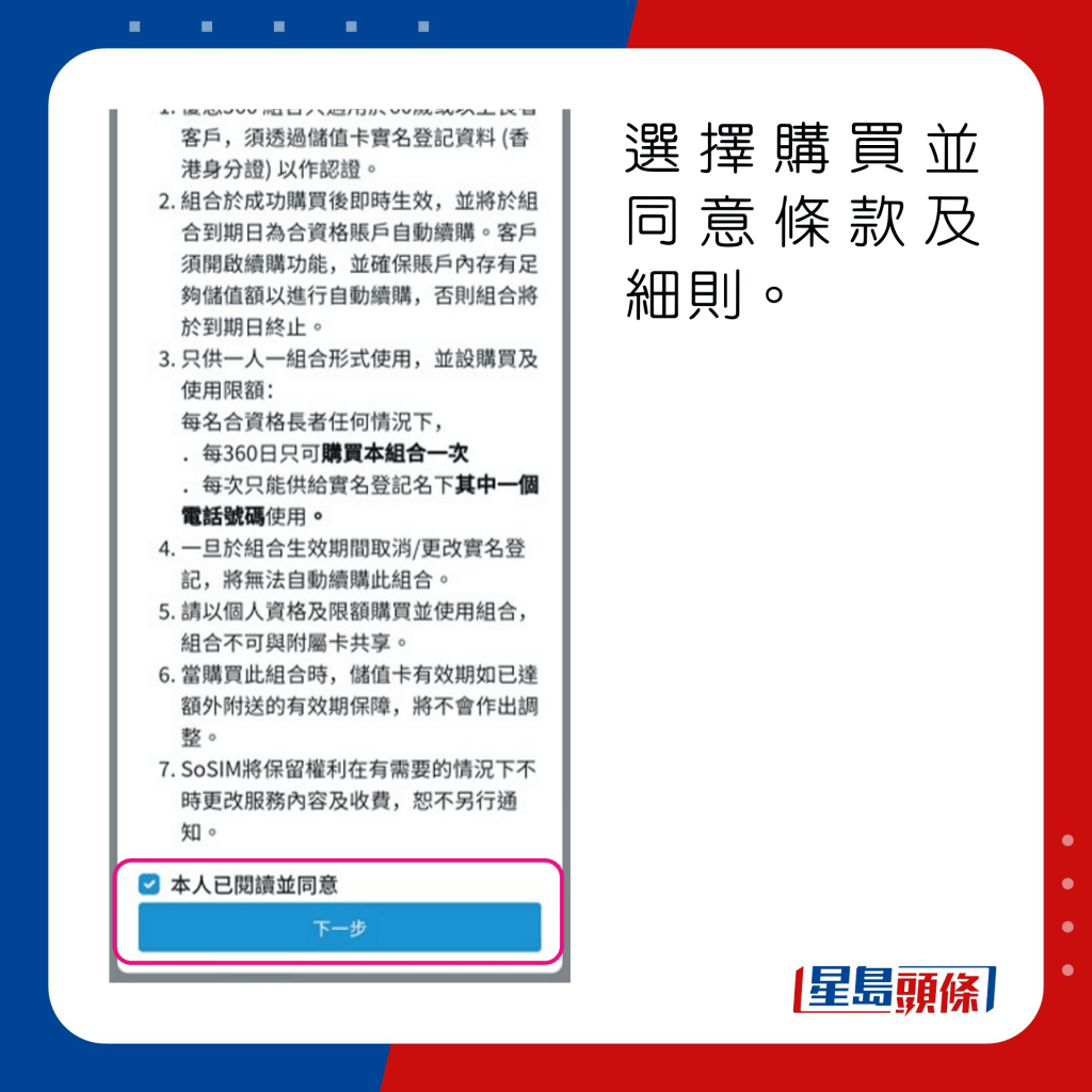 选择购买并同意条款及细则。