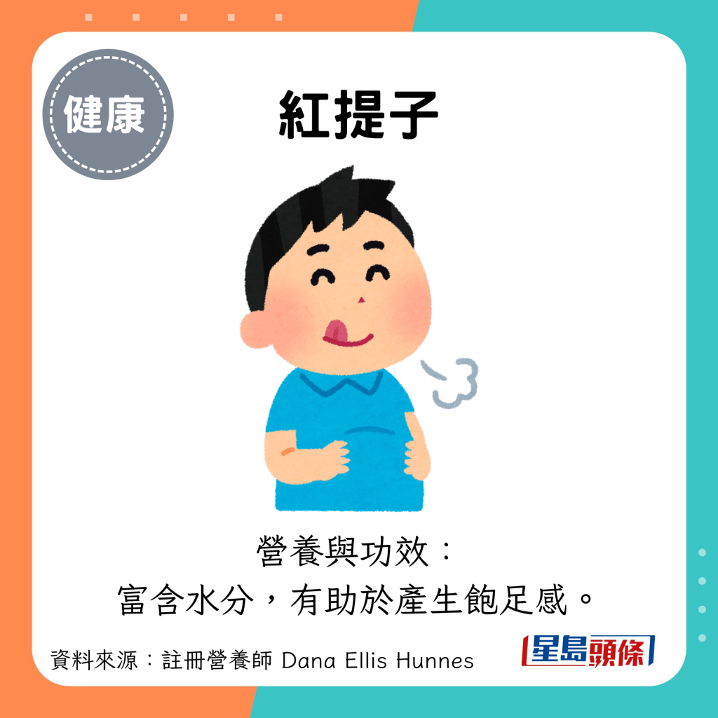 富含水分，有助于产生饱足感。