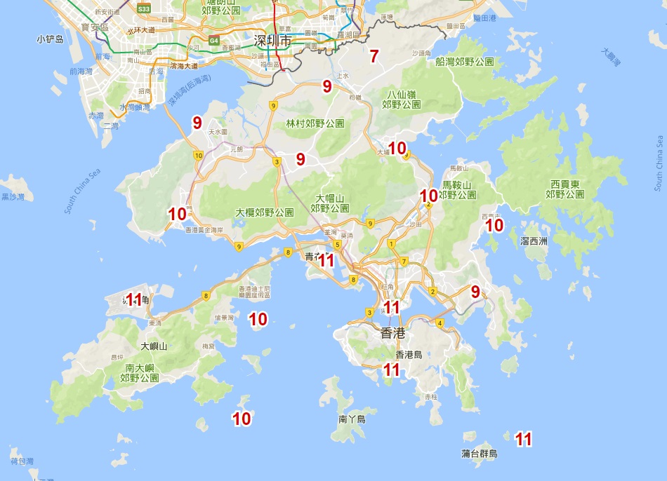 天文台電腦預報下周四早上7時市區約11度，新界北部7度。天文台圖片