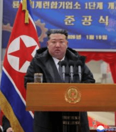 金正恩1月19日出席龍城機械工業園區現代化工程第一階段竣工儀式時，措辭嚴厲地批評經濟官員無能。法新社