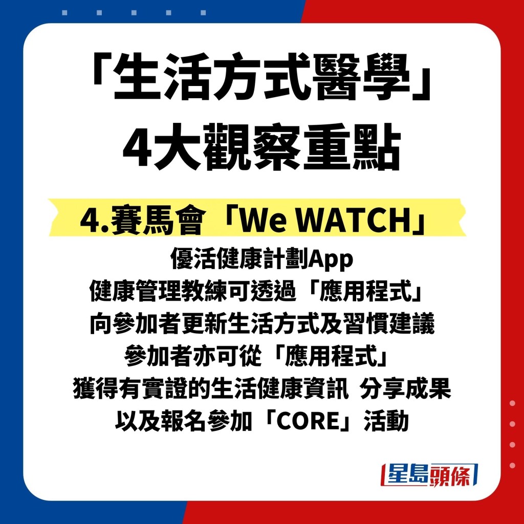 4.	赛马会「We WATCH」优活健康计划App