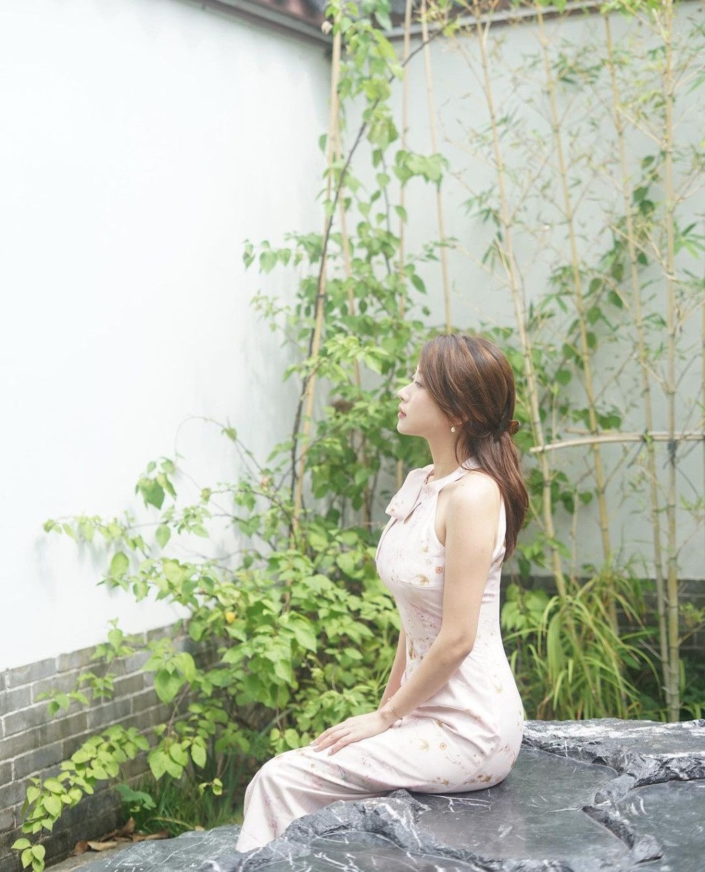 溫蕎菲近日分享一輯中式旗袍寫真。