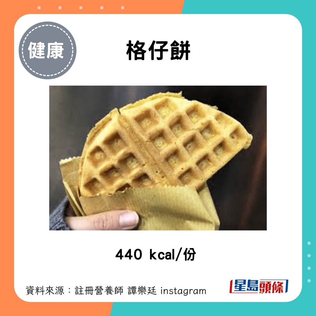 格仔餅：440 kcal/份