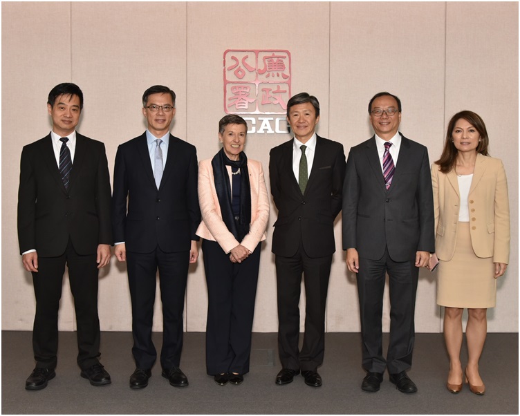 Delia Ferreira Rubio與白韞六等廉署高層會面。圖:廉署提供