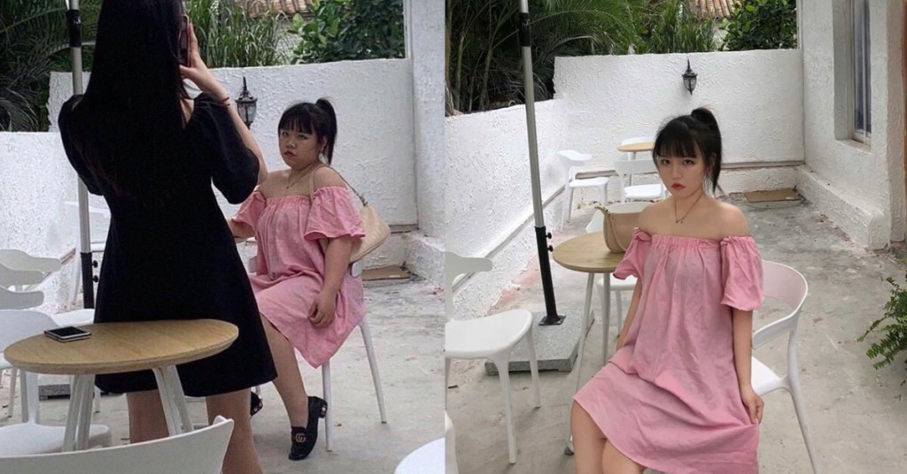 「coeyyyy」真身（左）體態豐腴。