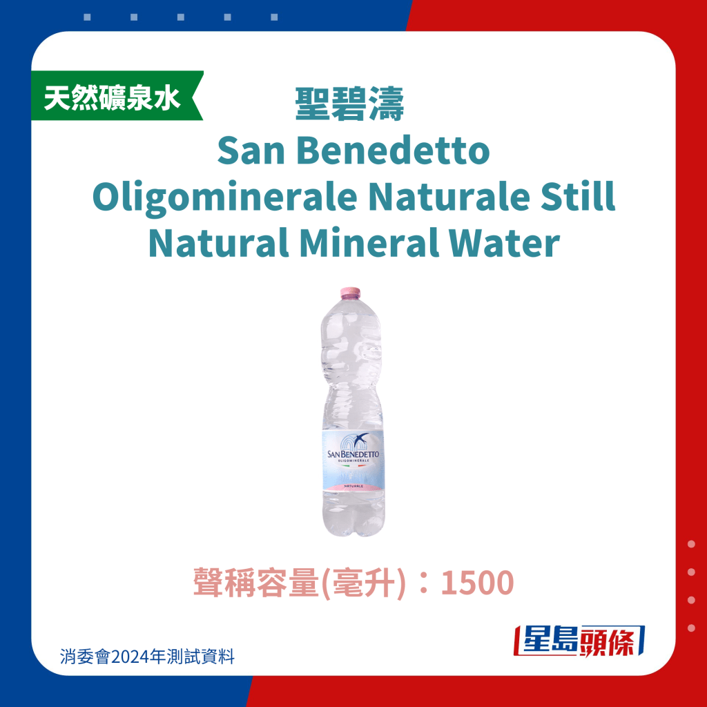 聖碧濤  San Benedetto  Oligominerale Naturale Still  Natural Mineral Water