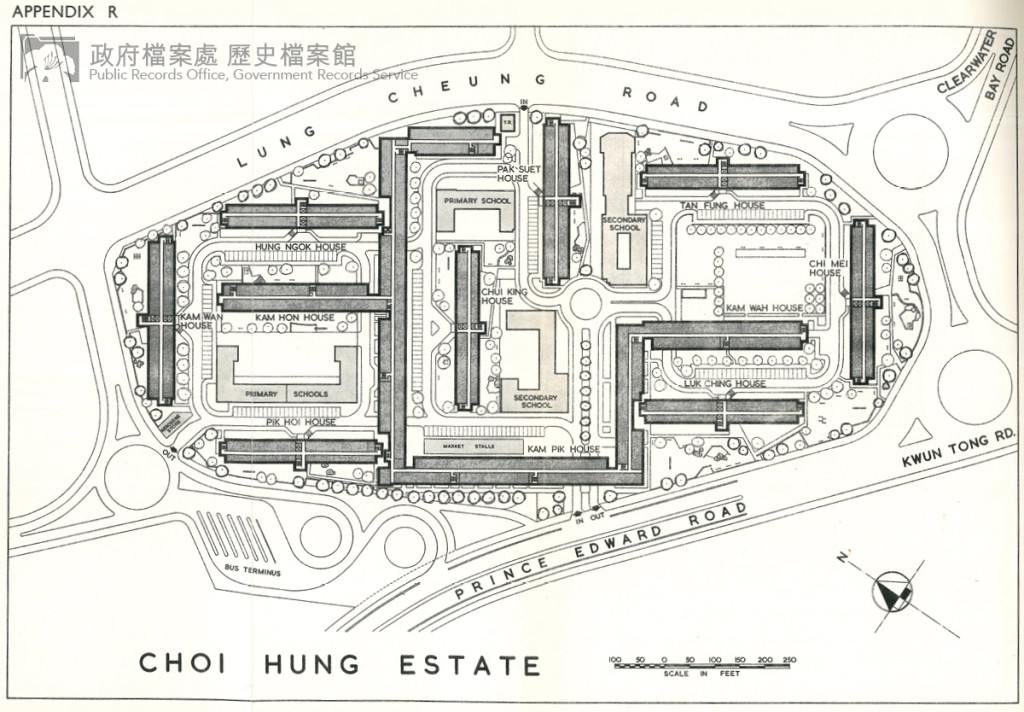 彩虹邨平面图。（1969-1970年）历史档案馆图片