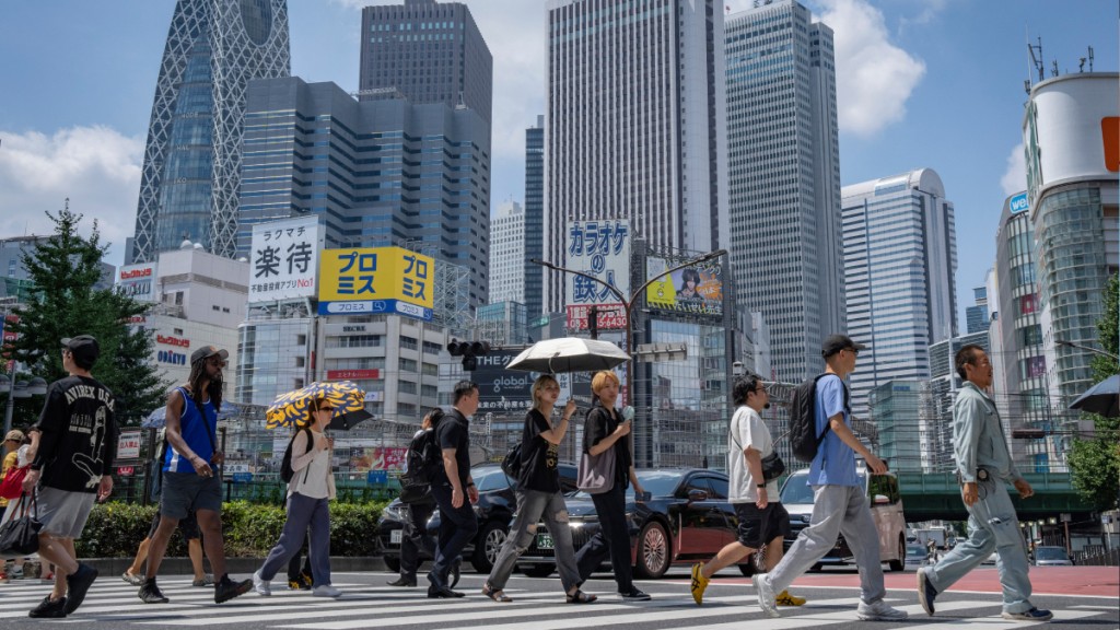 東京市區連續10天出現超過35˚C。法新社