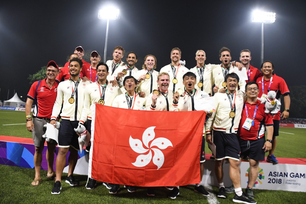 18亚运，香港队击败日本勇夺七榄金牌。 资料图片