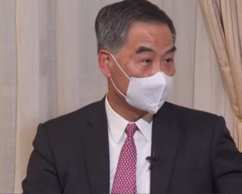梁振英指目前無計劃選特首。港台截圖
