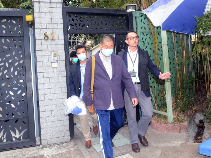 黎智英二月尾曾被捕。資料圖片