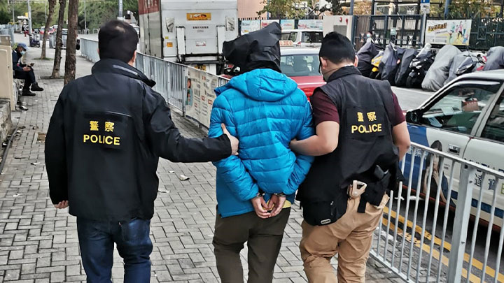 警方拘捕一名34歲姓黃男子。警方圖片