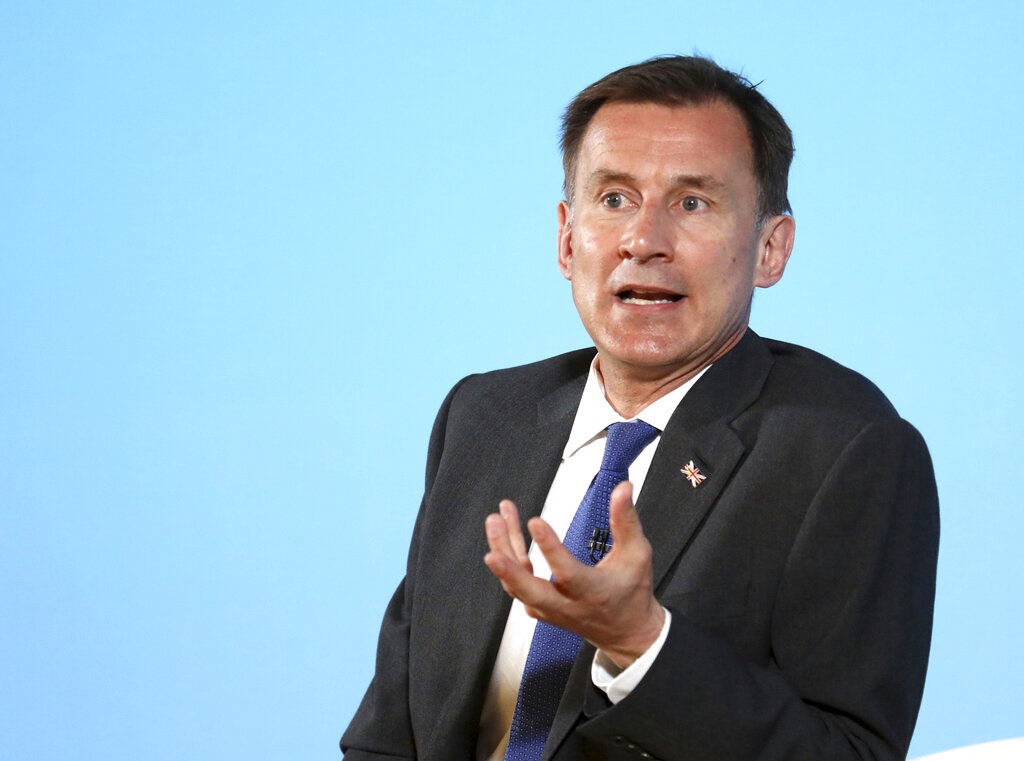英國外相侯俊偉。AP圖片