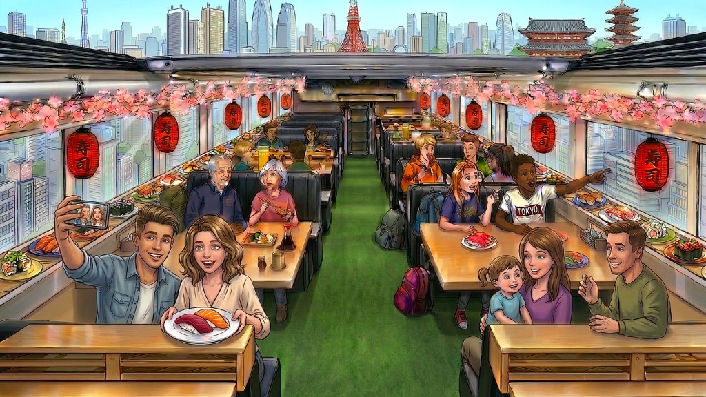 Sushi Bus號稱為全球唯一迴轉壽司主題車。Sushi Bus Co. Sushi Bus號稱為全球唯一迴轉壽司主題車。Sushi Bus Co.