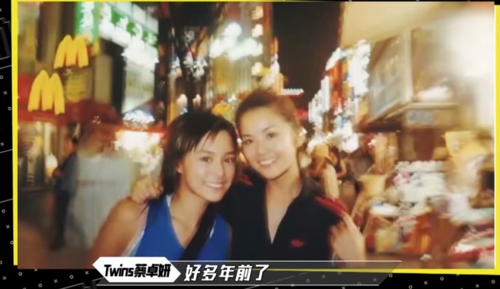 蔡卓妍因与钟欣潼（左）经常“孖公仔”上堂、训练，入行初期又经常被人误认，故公司决定以“Twins”作为二人队名。