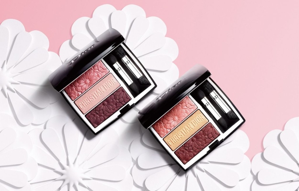 Dior三色眼影 - PURE GLOW珍藏版，包括#643 PURE PETALS及第663 TRIPLE BLOOM两款，压印花卉图腾，形态如纸艺般逼真细致。当中三种色调带来不同妆效，包括金属、闪烁及丝绒哑致妆容。各/$560