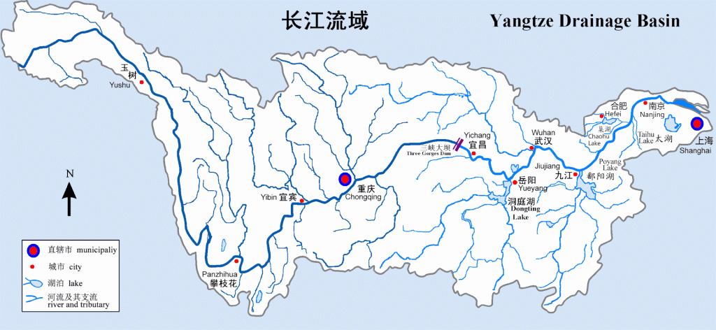 長江流域（維基百科圖片）