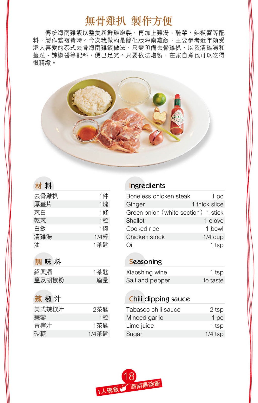 鮮味的海南雞碗飯，做法亦不複雜。