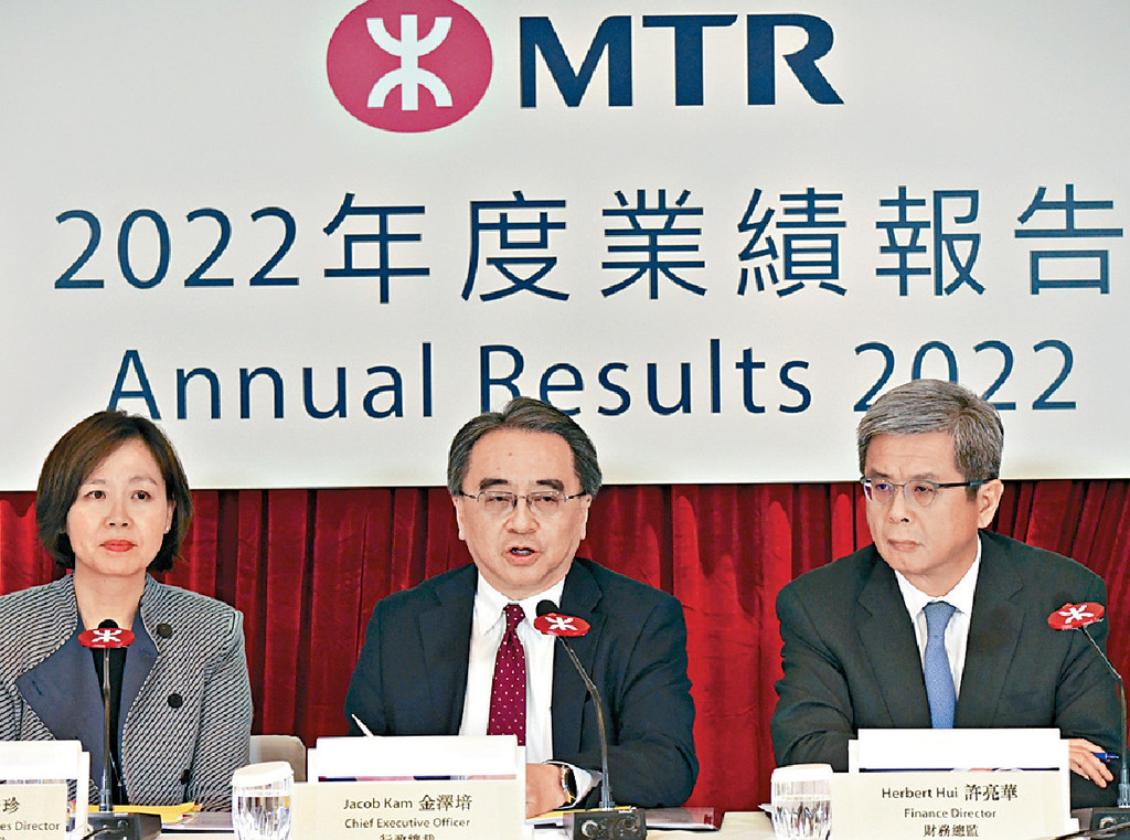 ■港鐵去年純利為98.27億元，按年升2.9%。
