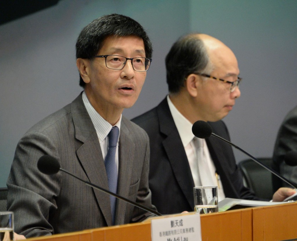 港鐵行政總裁梁國權（左）強調有信心處理高鐵香港段通車初期磨合問題