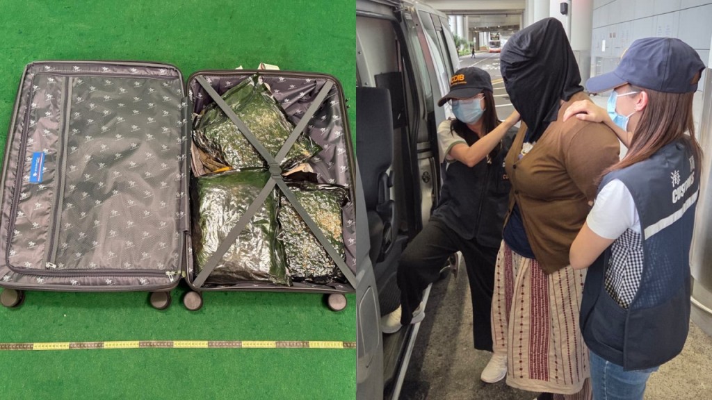 飛機豬｜機場海關連破兩宗行李販毒拘3男女 檢410萬元大麻花