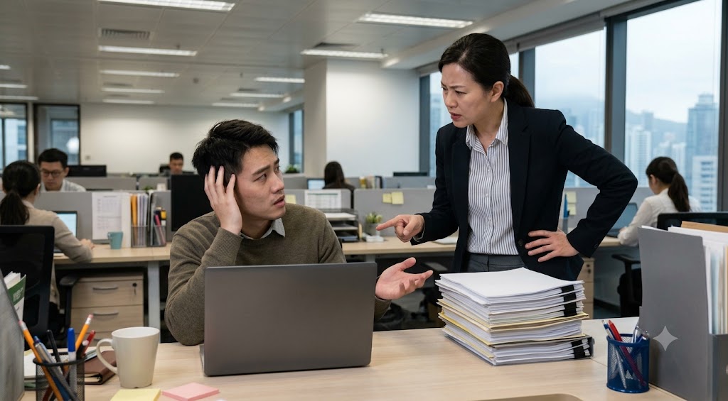 正當事主打算找其他人接手工作時,00後下屬竟當面反駁:「吓?放病假有跟進先奇怪呀?」(來源:AI示意圖) 正當事主打算找其他人接手工作時,00後下屬竟當面反駁:「吓?放病假有跟進先奇怪呀?」(來源:AI示意圖)