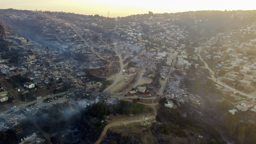 智利發生森林大火，至少19人死亡。美聯社