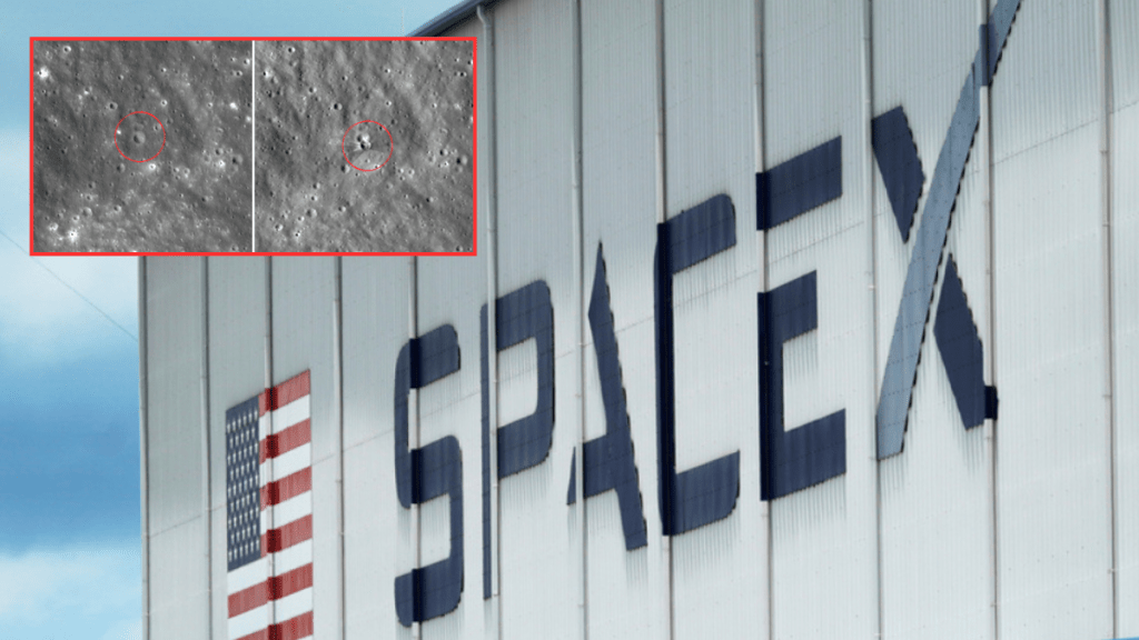 SpaceX的一節火箭殘骸失控撞擊月球表面。美聯社