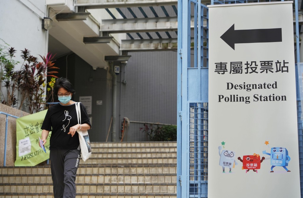 圖為醫管局醫護專屬投票站。 圖為醫管局醫護專屬投票站。