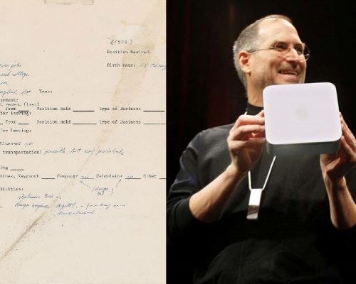 喬布斯在創立蘋果公司前的一封求職信，在美國拍賣，結果以17.4萬美元（約136萬港元）成交。