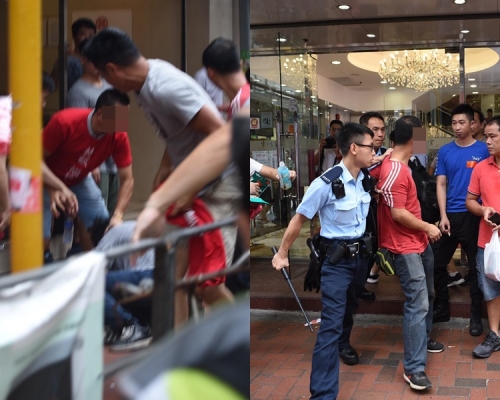北角紅衣人涉追打市民。