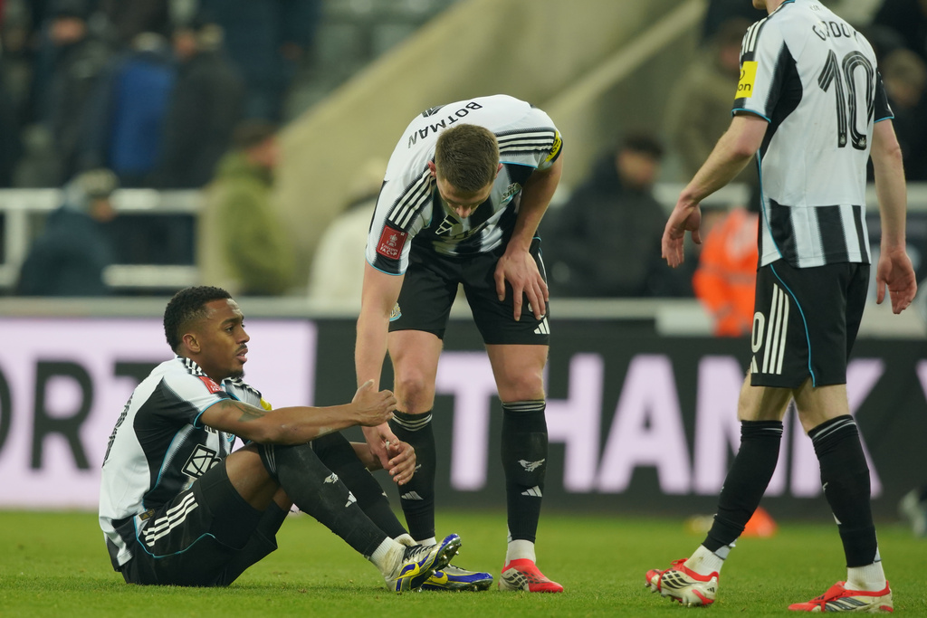 紐卡素不敵曼城出局。美聯社