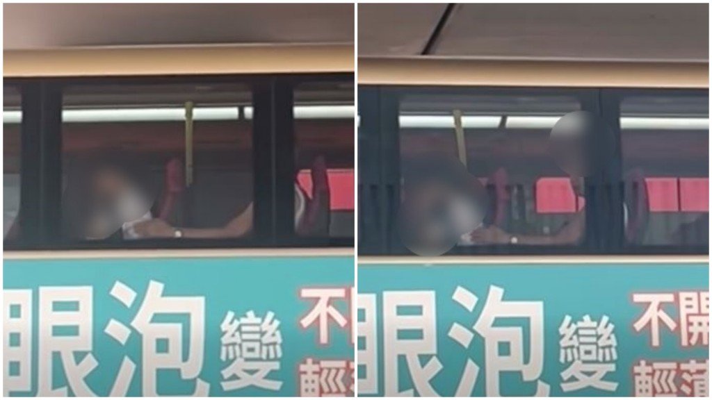 男乘客向前座女生伸出「魔爪」摸胸。fb車cam L（香港群組）LoyalStrawberry1405影片截圖
